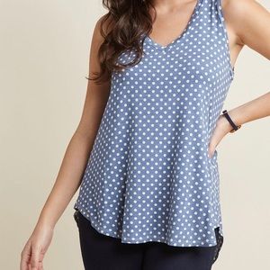 ModCloth EUC Freeloader Polka Dot Tank Top